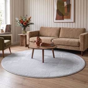 Rond wasbaar vloerkleed - Vivid Grijs 