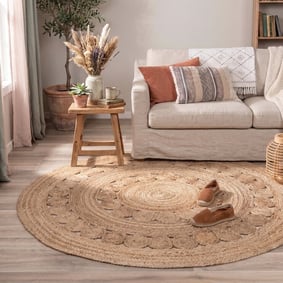 Jute vloerkleed - Fair Rond Sun Naturel