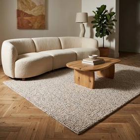 Wasbaar wollen vloerkleed - Bruno Naturel/Creme