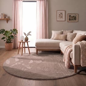 Rond laagpolig vloerkleed - Cozy Taupe 