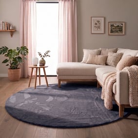 Rond laagpolig vloerkleed - Cozy Antraciet 