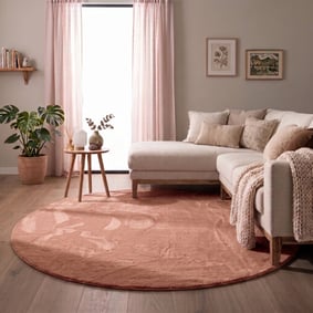 Rond laagpolig vloerkleed - Cozy Roze 