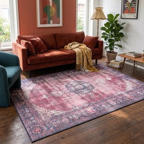 Vintage Vloerkleed - Estate Medaillon Bordeauxrood