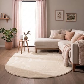 Ovaal laagpolig vloerkleed - Cozy Creme
