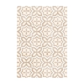 Geometrisch buitenkleed - Mosaic Medina Creme - sfeer