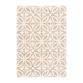 Geometrisch buitenkleed - Mosaic Petal Creme - sfeer