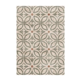 Geometrisch buitenkleed - Mosaic Petal Groen - sfeer