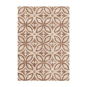 Geometrisch buitenkleed - Mosaic Petal Terracotta - sfeer
