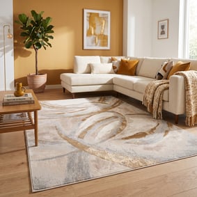 Marmer vloerkleed - Leonore Cotto Creme/Bruin