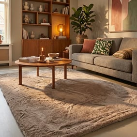 Zacht Hoogpolig vloerkleed - Comfy Supreme Taupe