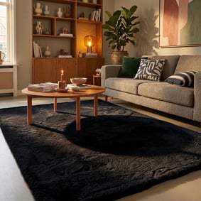 Zacht Hoogpolig vloerkleed - Comfy Supreme Zwart
