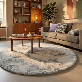 Rond Hoogpolig vloerkleed - Comfy Supreme Grijs