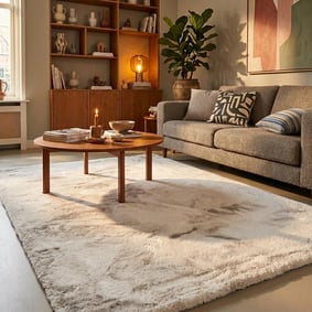 Zacht Hoogpolig vloerkleed - Comfy Supreme Wit