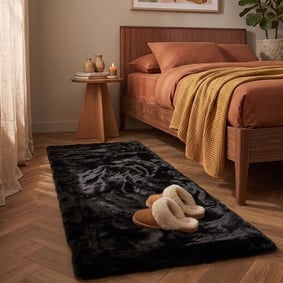 Zachte Hoogpolige loper - Comfy Supreme Zwart