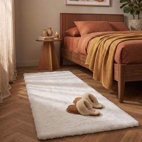 Zachte Hoogpolige loper - Comfy Supreme Wit