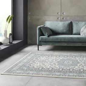 Perzisch tapijt - Mirkan Parun Blauw/Creme
