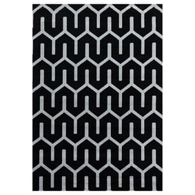 Modern vloerkleed - Streaky Pattern Zwart/Wit - product
