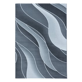 Modern vloerkleed - Streaky Waves Grijs/Wit - product