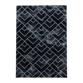 Modern vloerkleed - Marble Pattern Antraciet/Zilver - product