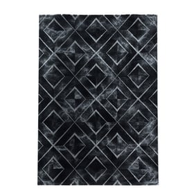 Modern vloerkleed - Marble Square Antraciet/Zilver - product