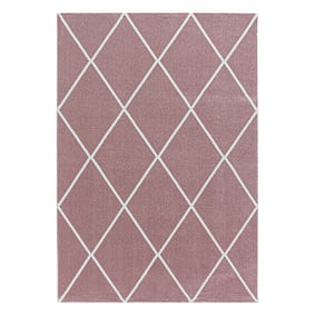 Laagpolig vloerkleed - Smoothly Lines Roze/Wit - product