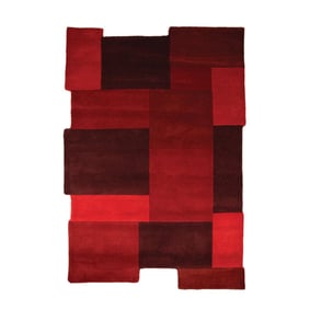 Abstract vloerkleed - Stracto Collage Rood - product
