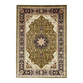 Perzisch tapijt - Rezah Medaillon Olijfgroen - product