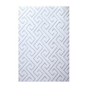 Zacht geometrisch vloerkleed - Vellion Maze Wit/Zilver - product