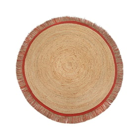 Rond jute vloerkleed - Kahano Naturel/Terracotta  - product