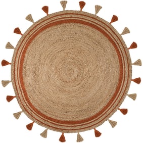 Rond jute vloerkleed - Lunaro Naturel/Terracotta - product