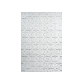 Geometrisch vloerkleed - Vica Geo 125 Wit/Grijsblauw  - product