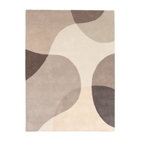 Wollen abstract vloerkleed - Clarice Bruin/Beige  - product