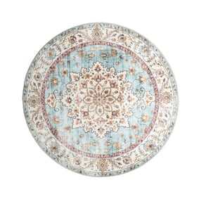 Rond vintage buitenkleed - Santo Medaillon Lichtblauw - product