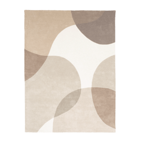 Wollen abstract vloerkleed - Clarice Creme/Beige  - product