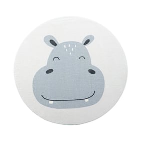 Rond wasbaar speelkleed - Sammy Hippo Grijs - product
