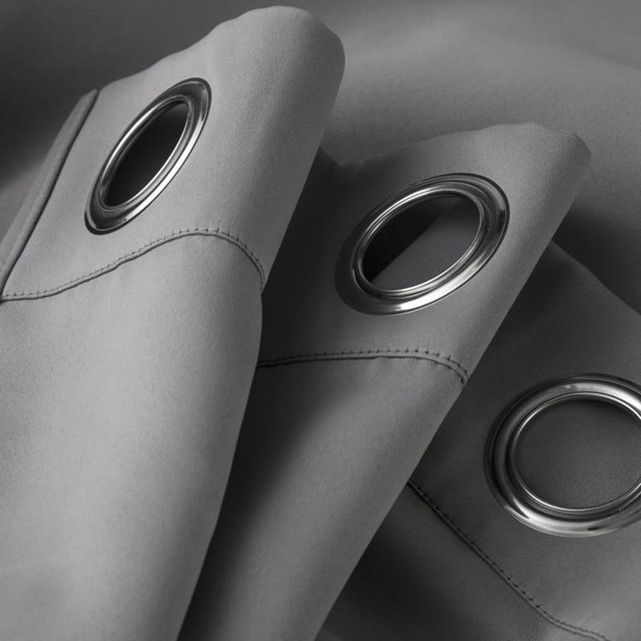 Luxe Verduisterende Gordijnen - Zilver grijs - Ringen - 3
