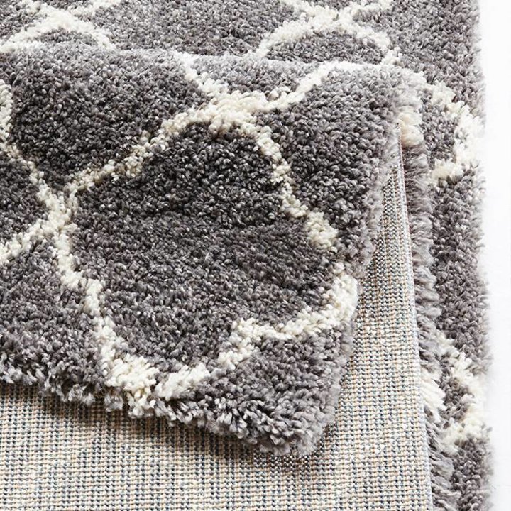 Hoogpolig vloerkleed - Hamar Ringen Grijs/Creme - 3