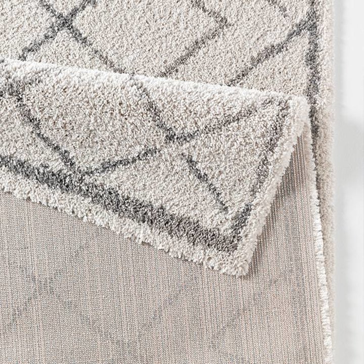Hoogpolig vloerkleed - Hamar Diamond Creme/Grijs - 3