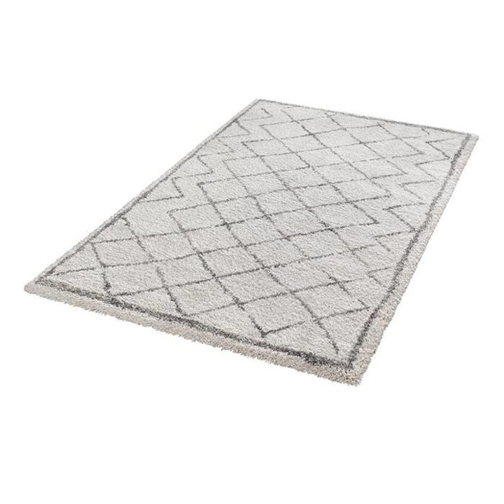 Hoogpolig vloerkleed - Hamar Diamond Creme/Grijs - 2