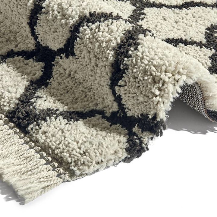 Hoogpolig vloerkleed - Desire Pearl Creme/Zwart - 3