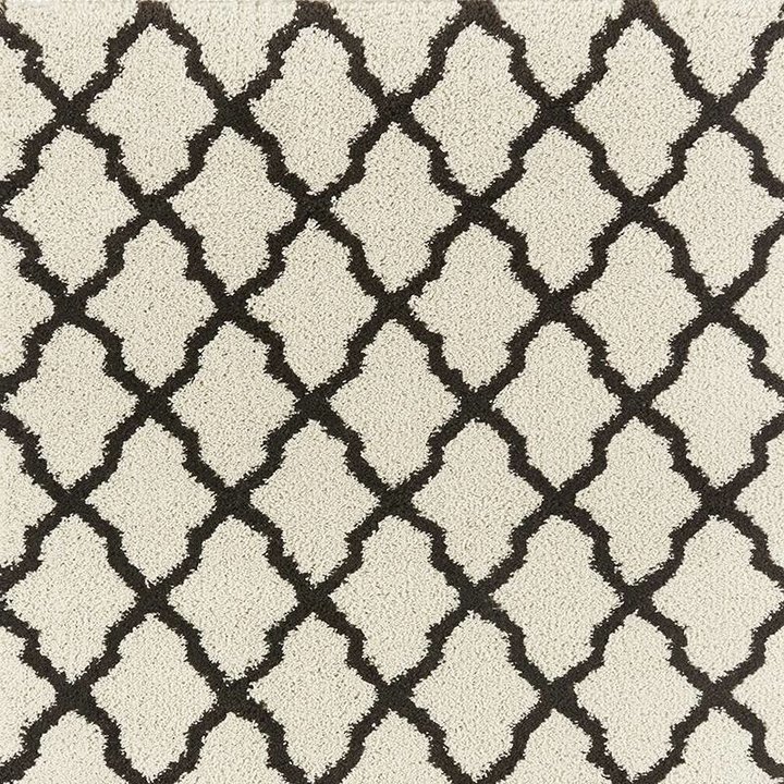 Hoogpolig vloerkleed - Desire Pearl Creme/Zwart - 1