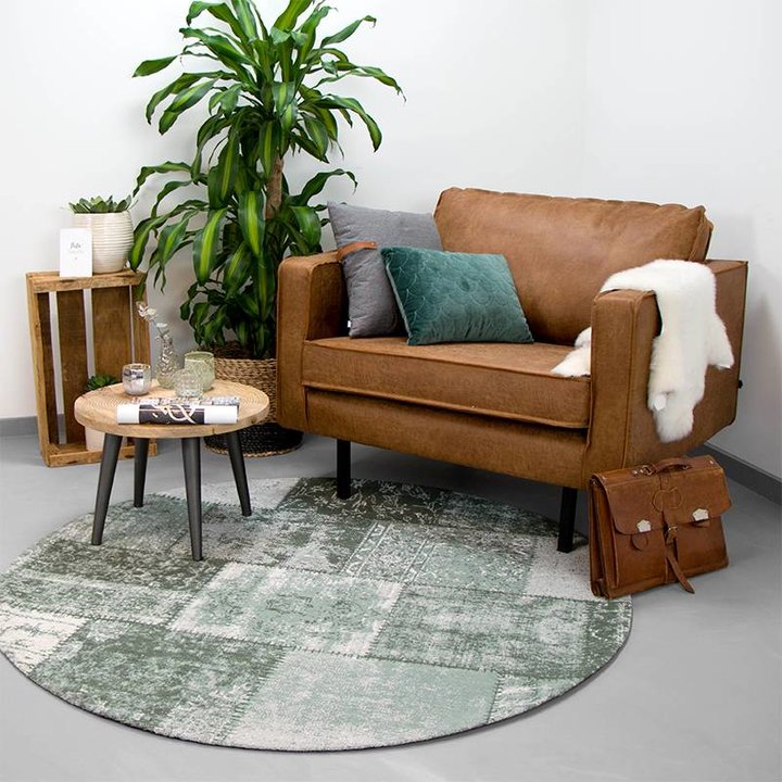 Rond patchwork vloerkleed - Dreams Groen - 3