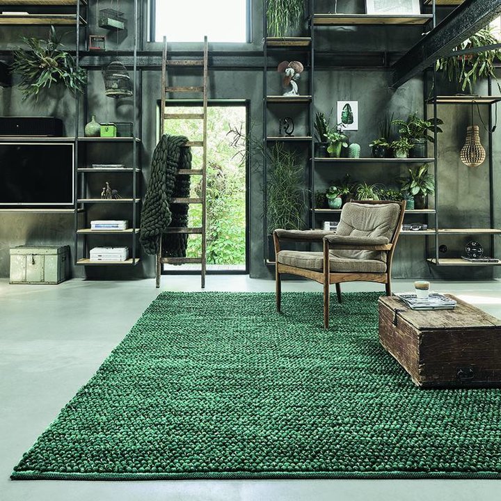 Wollen vloerkleed - Cobble Groen 29207