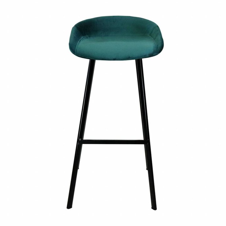 Velvet barkruk - Blauw - 1