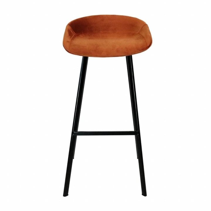 Velvet barkruk - Oranje - 1