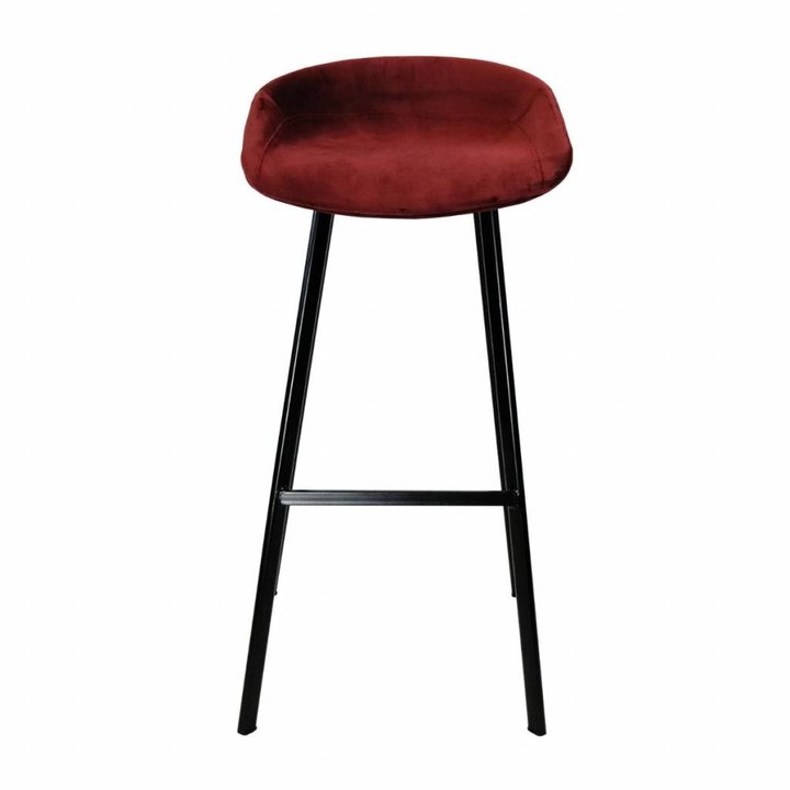 Velvet barkruk - Rood - 1