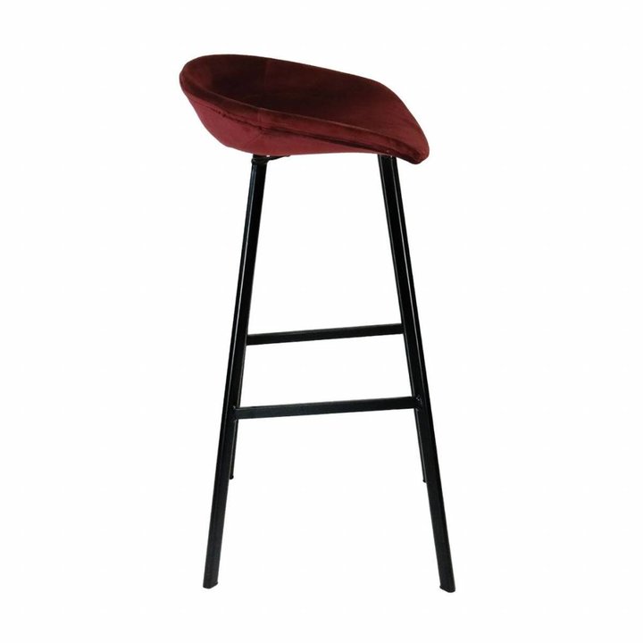 Velvet barkruk - Rood - 2