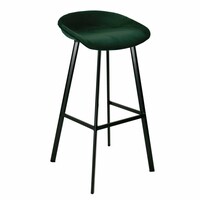 Velvet barkruk - Groen