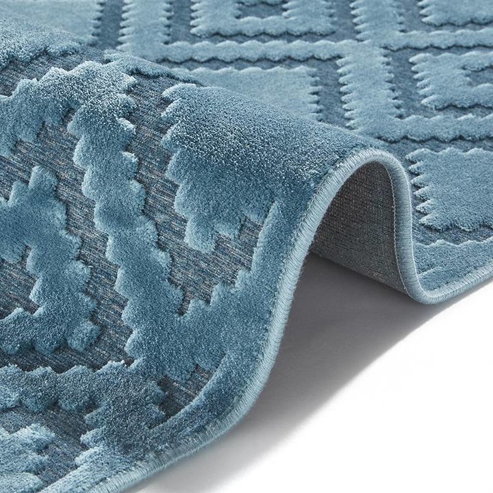 Viscose Vloerkleed - Shine Iris Blauw  - 3