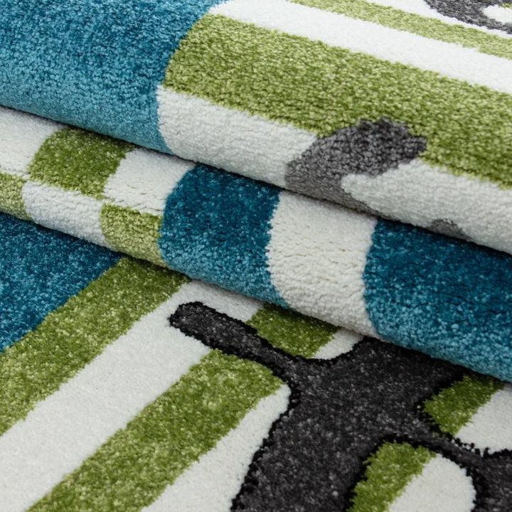 Kindervloerkleed - Mila Piraat Blauw/Groen - 4